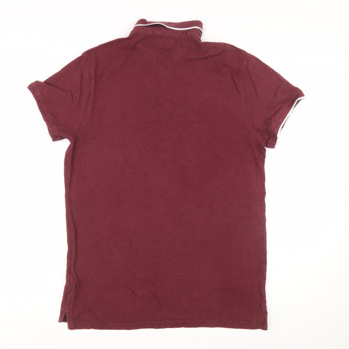 Jack Wills Men's Red Cotton Polo Shirt M Short Sleeve Classic Style