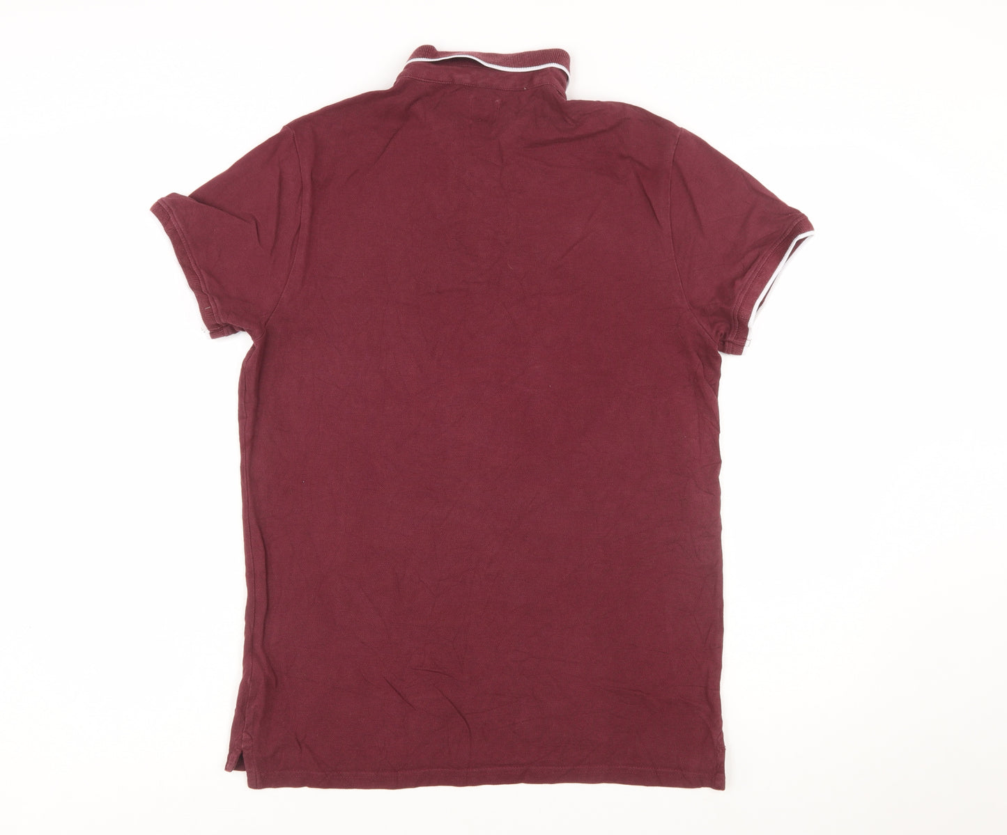Jack Wills Men's Red Cotton Polo Shirt M Short Sleeve Classic Style