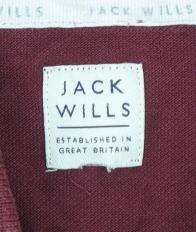 Jack Wills Men's Red Cotton Polo Shirt M Short Sleeve Classic Style