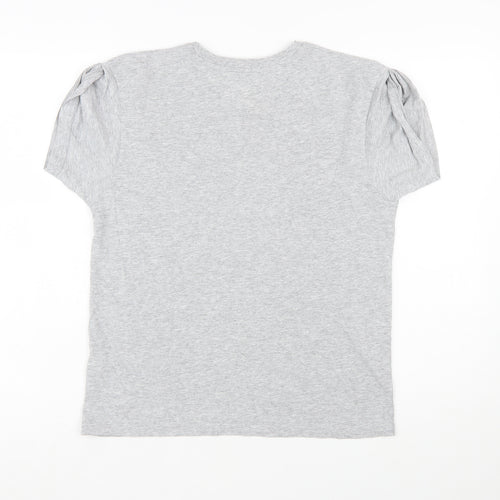 Topshop Women’s Grey Dinosaur Print Short Sleeve T-Shirt Size L