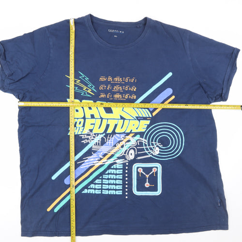BadRhino Men's Blue Back to the Future Graphic Print 4XL T-Shirt