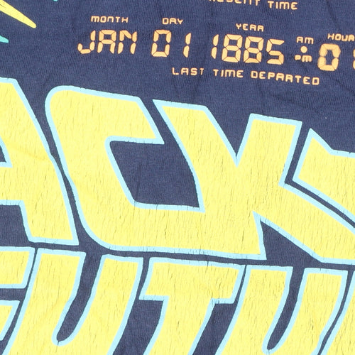 BadRhino Men's Blue Back to the Future Graphic Print 4XL T-Shirt