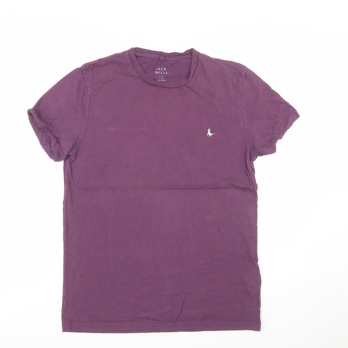 Jack Wills Men's Purple Cotton Crew Neck Short Sleeve T-Shirt Size S