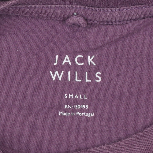 Jack Wills Men's Purple Cotton Crew Neck Short Sleeve T-Shirt Size S