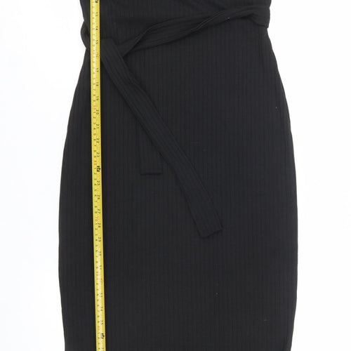 New Look Women’s Black Size 10 Bodycon Midi Belted Dress