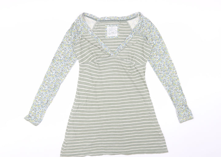 Fat Face Women’s Green Striped A-Line Jersey Dress Size 10