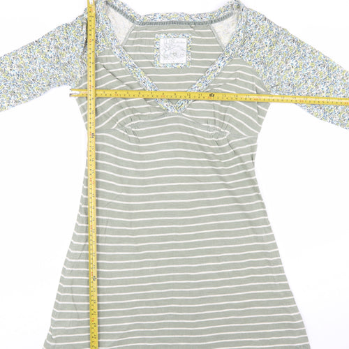 Fat Face Women’s Green Striped A-Line Jersey Dress Size 10