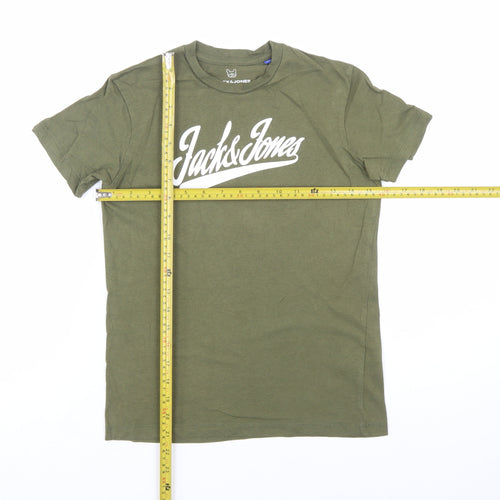 Jack & Jones Boys Green Logo Cotton Regular Fit T-Shirt 12 Years