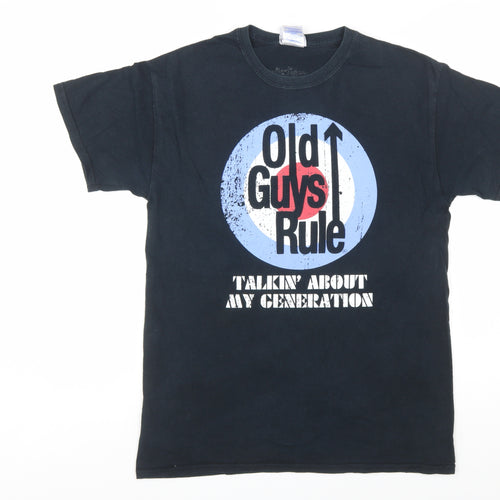 Old Guys Rule Men's Black Medium Graphic Print Cotton T-Shirt