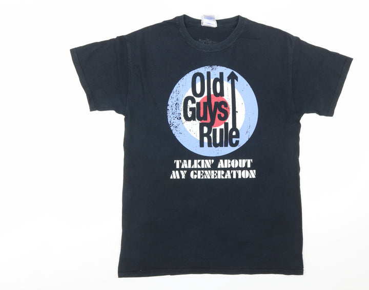 Old Guys Rule Men's Black Medium Graphic Print Cotton T-Shirt