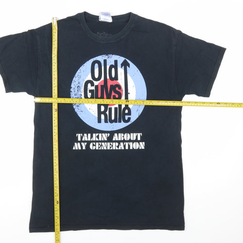 Old Guys Rule Men's Black Medium Graphic Print Cotton T-Shirt