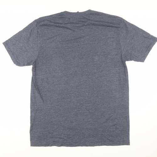 Gildan Men's Blue Classic Motorcycle Graphic Short Sleeve T-Shirt - L