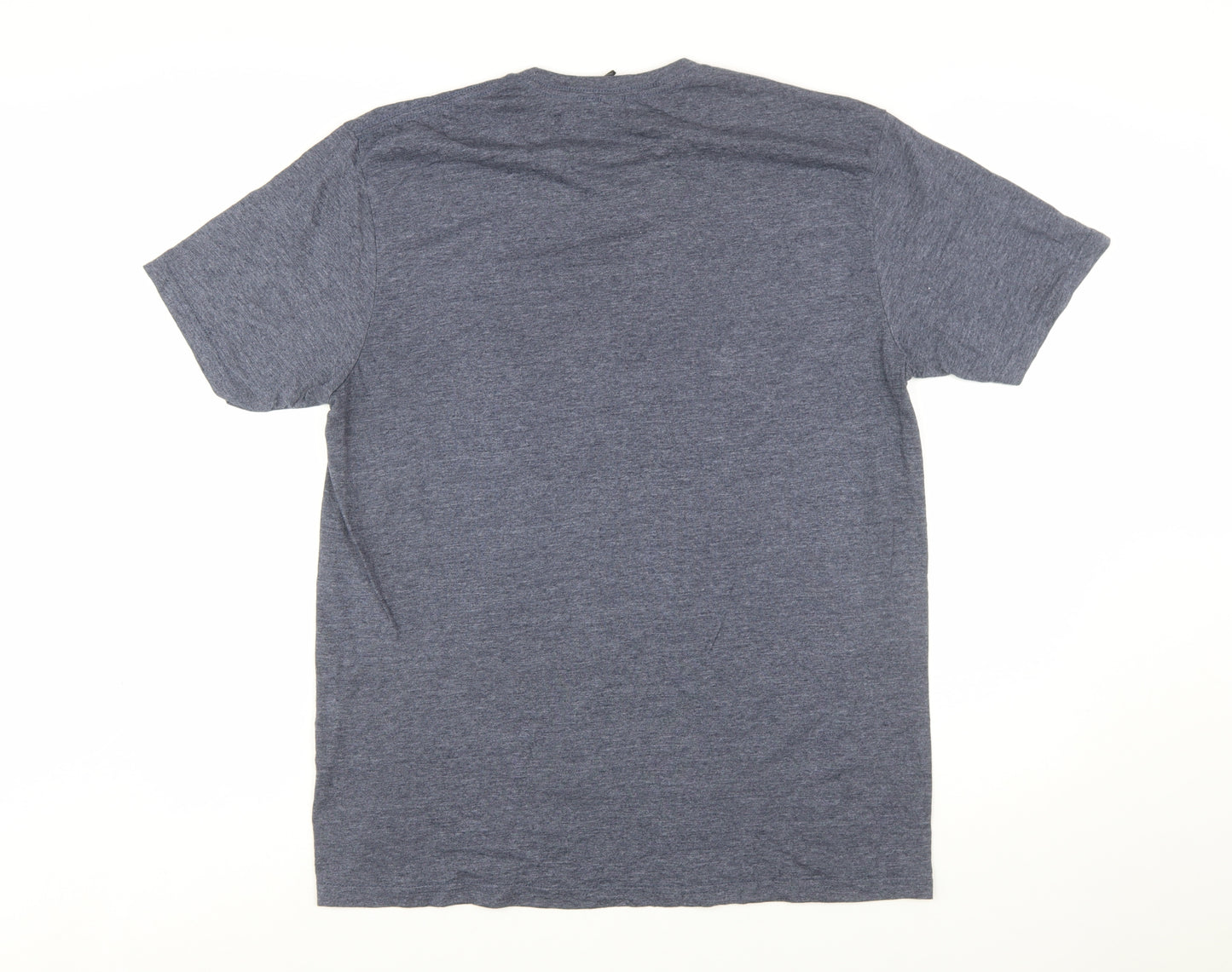 Gildan Men's Blue Classic Motorcycle Graphic Short Sleeve T-Shirt - L