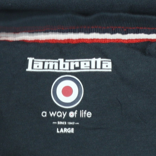 Lambretta Men's Navy Heritage Graphic T-Shirt Large Cotton Crew Neck