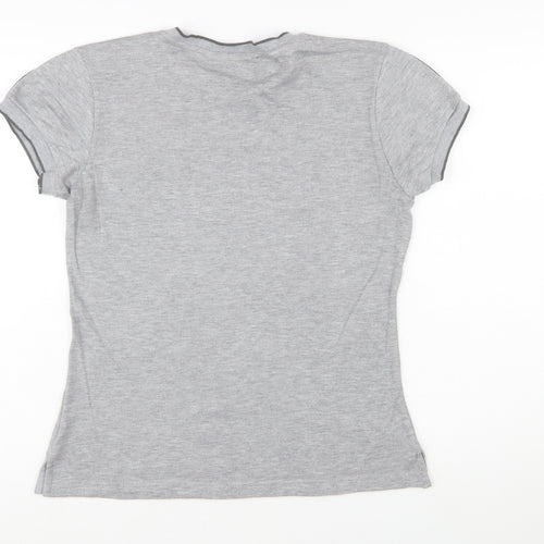 Lonsdale Women’s Grey Logo T-Shirt Size 16 Short Sleeve Jersey Top