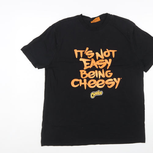 Cheetos Men's Black XL Graphic Short Sleeve T-Shirt Funny 'Cheesy' Slogan