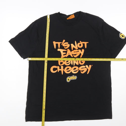 Cheetos Men's Black XL Graphic Short Sleeve T-Shirt Funny 'Cheesy' Slogan