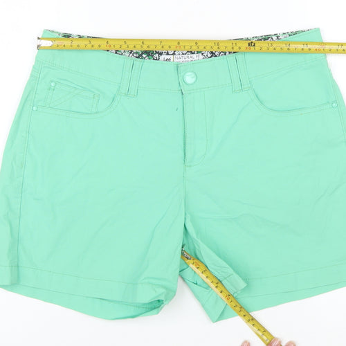 Lee Women's Green Chino Shorts Size 10 Cotton Blend Casual