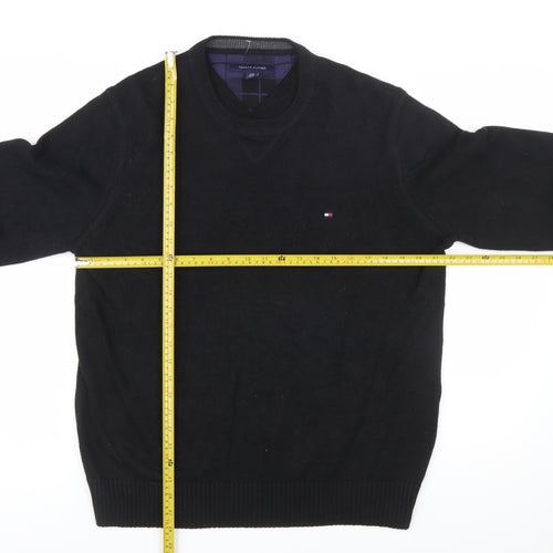 Tommy Hilfiger Men’s Black Cotton Crew Neck Jumper L