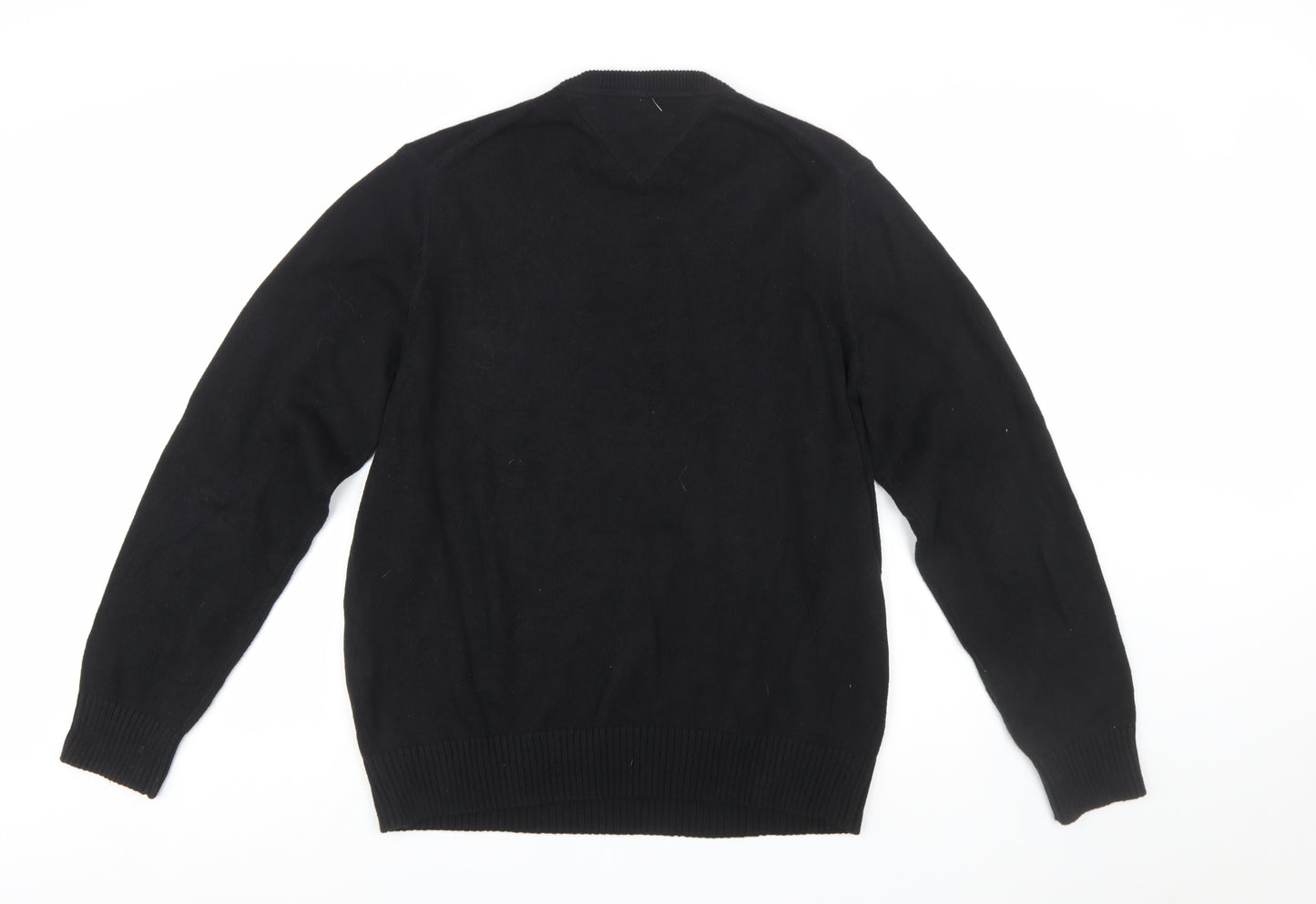 Tommy Hilfiger Men’s Black Cotton Crew Neck Jumper L