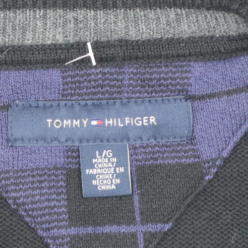 Tommy Hilfiger Men’s Black Cotton Crew Neck Jumper L
