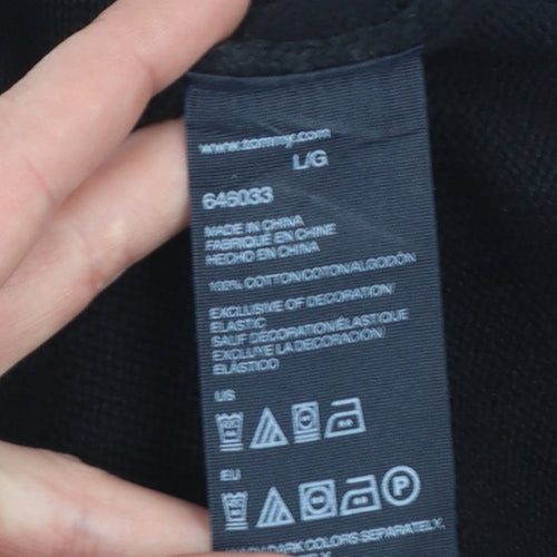 Tommy Hilfiger Men’s Black Cotton Crew Neck Jumper L