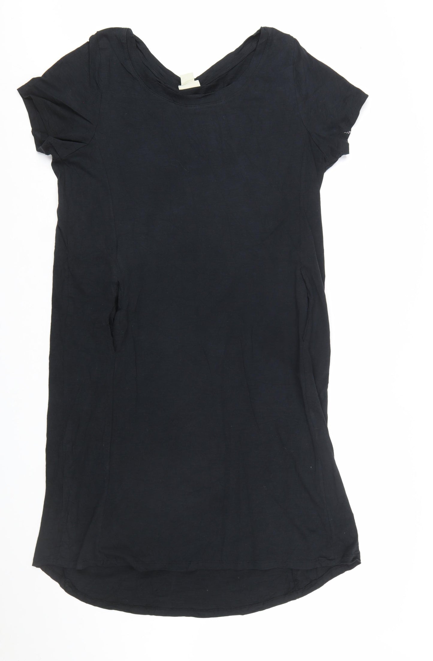 Zim & Zoe Women Black Size 16 Cotton T-Shirt Dress