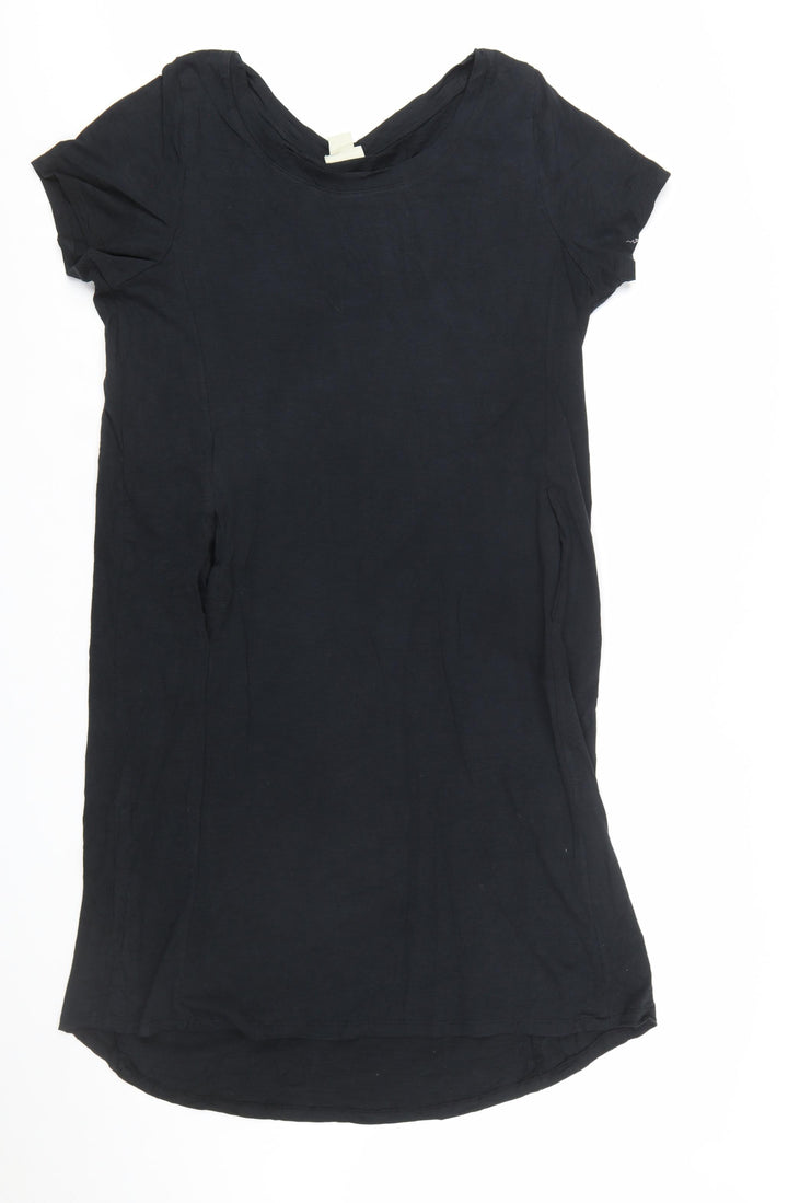 Zim & Zoe Women Black Size 16 Cotton T-Shirt Dress