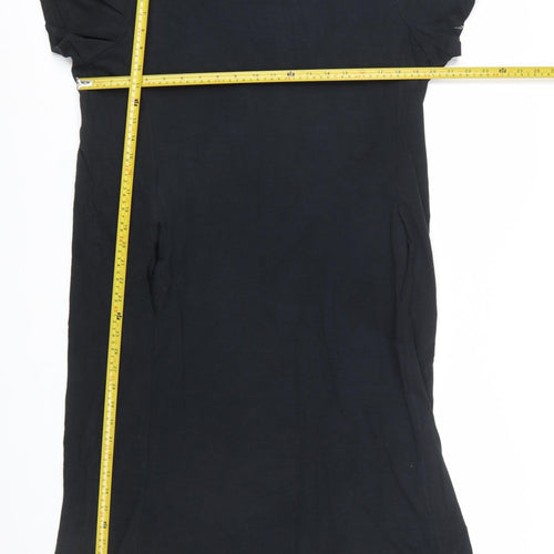 Zim & Zoe Women Black Size 16 Cotton T-Shirt Dress