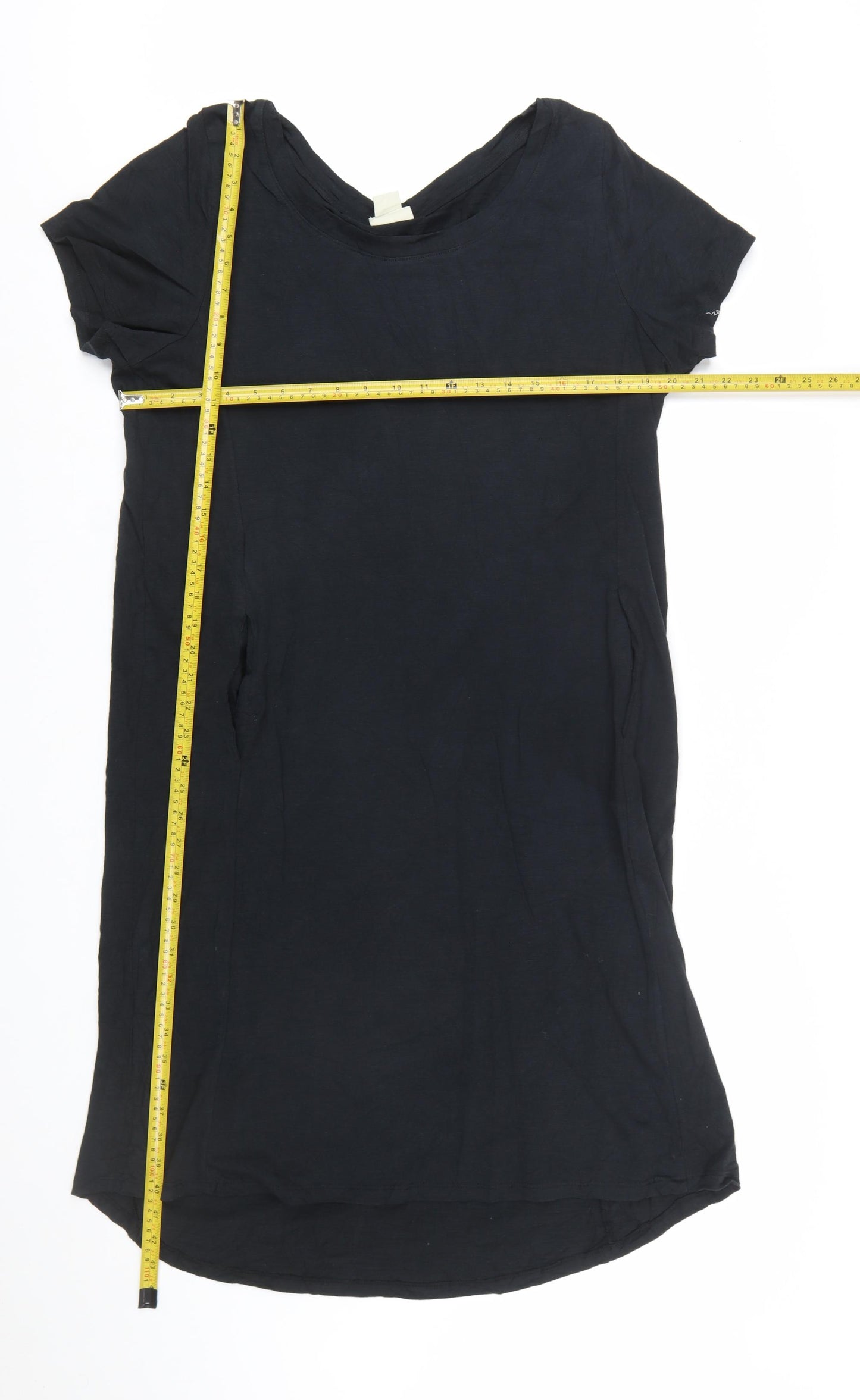 Zim & Zoe Women Black Size 16 Cotton T-Shirt Dress