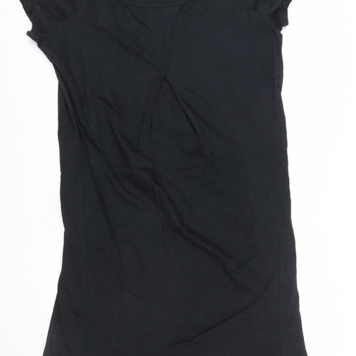 Zim & Zoe Women Black Size 16 Cotton T-Shirt Dress
