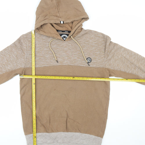 Intense Mens Beige Pullover Hoodie Size L Regular Fit Cotton Blend