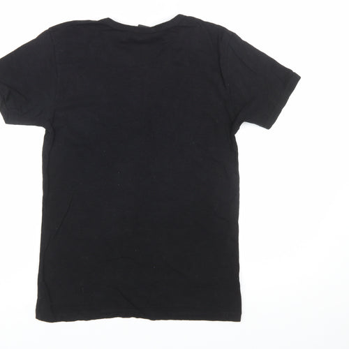 Inkast Women's Black Dog Print Cotton T-Shirt Medium