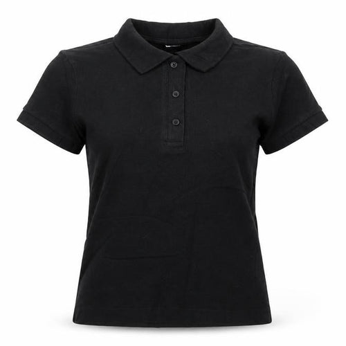 Weekday Women's Black Cotton Polo Shirt Size S Short Sleeve