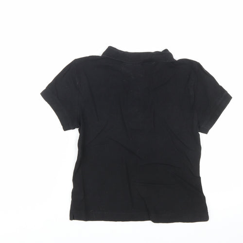Weekday Women's Black Cotton Polo Shirt Size S Short Sleeve