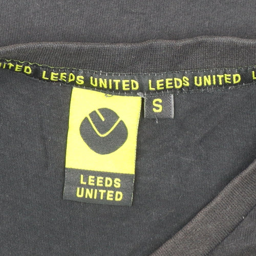 Leeds United Men's Black Graphic Print Cotton T-Shirt Size S