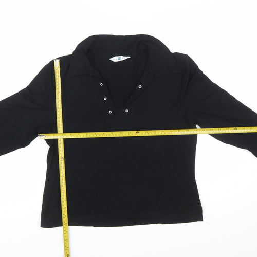 New Look Women's Black Size 18 V-Neck 3/4 Sleeve Jersey Blouse