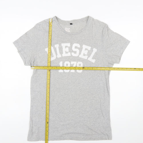 Diesel Men’s Grey 1978 Graphic Cotton T-Shirt Size L Regular Fit