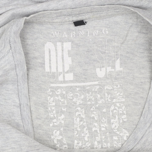 Diesel Men’s Grey 1978 Graphic Cotton T-Shirt Size L Regular Fit