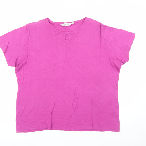 EWM Women’s Pink Cotton Short Sleeve Basic T-Shirt Size 18-20
