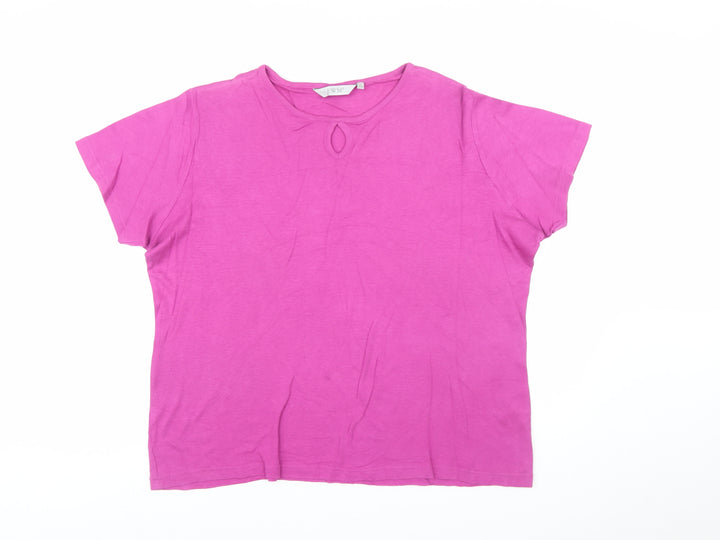 EWM Women’s Pink Cotton Short Sleeve Basic T-Shirt Size 18-20