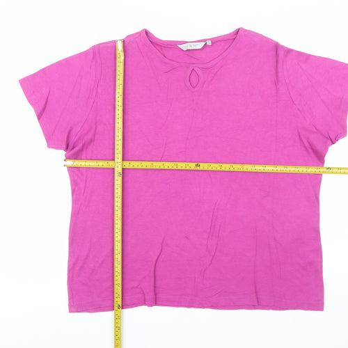 EWM Women’s Pink Cotton Short Sleeve Basic T-Shirt Size 18-20
