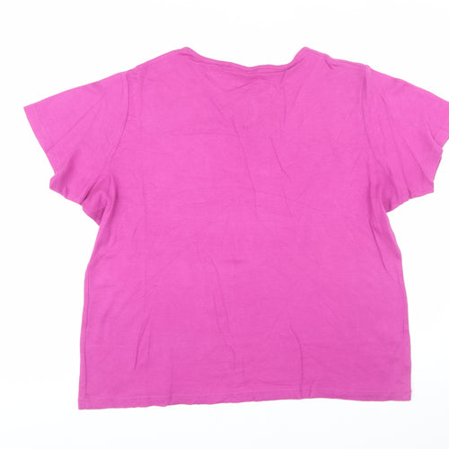EWM Women’s Pink Cotton Short Sleeve Basic T-Shirt Size 18-20