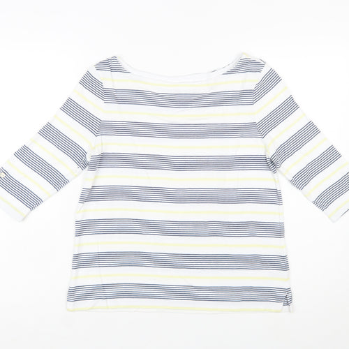 Tabitha Webb Women’s Multicoloured Striped 3/4 Sleeve Boat Neck T-Shirt Size L