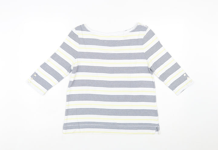 Tabitha Webb Women’s Multicoloured Striped 3/4 Sleeve Boat Neck T-Shirt Size L