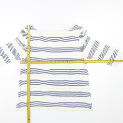 Tabitha Webb Women’s Multicoloured Striped 3/4 Sleeve Boat Neck T-Shirt Size L