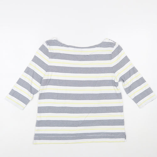 Tabitha Webb Women’s Multicoloured Striped 3/4 Sleeve Boat Neck T-Shirt Size L