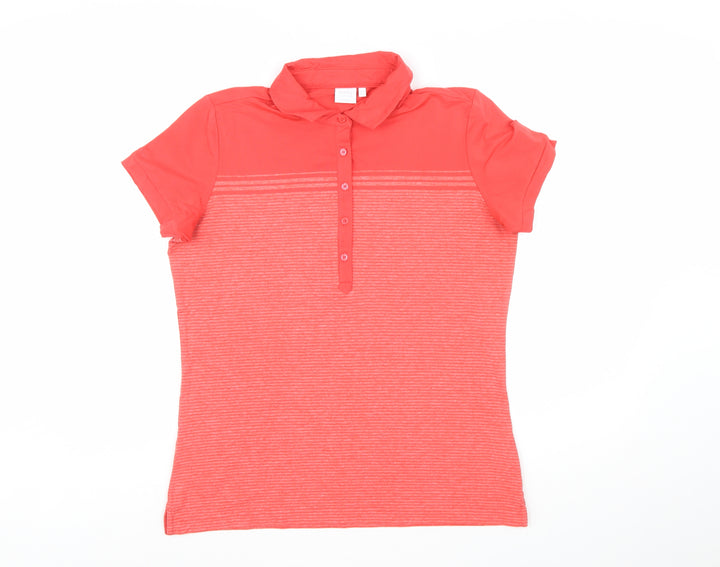 Ping Womens Red Polo Shirt UK 12 Short Sleeve Moisture Wicking Top