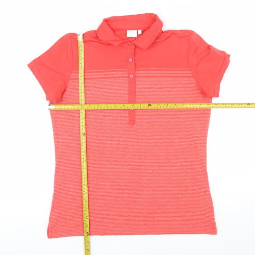 Ping Womens Red Polo Shirt UK 12 Short Sleeve Moisture Wicking Top