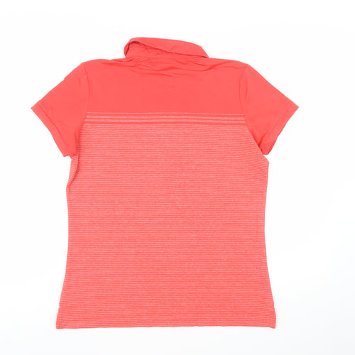 Ping Womens Red Polo Shirt UK 12 Short Sleeve Moisture Wicking Top